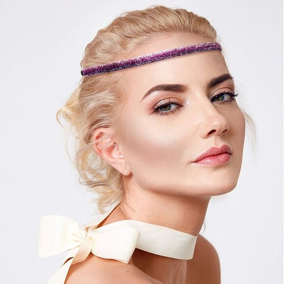 10 Pcs Glitter Non Slip Velvet Headbands Elastic Sports Hair Accessories main image 7